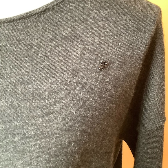 EILEEN FISHER Charcoal Fine Merino Jersey Keyhole Back Box Sweater Size XS - Picture 10 of 14